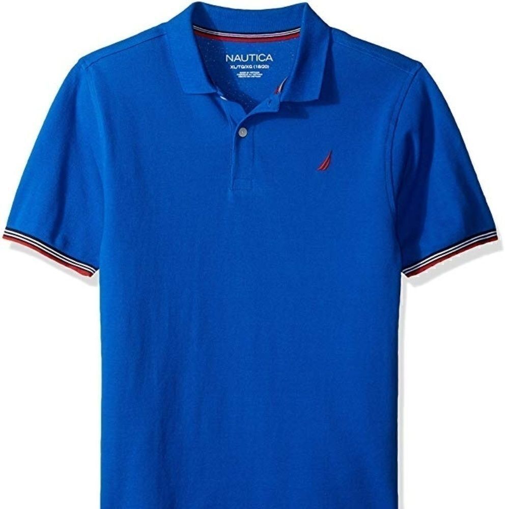 Nautica Boys' Short Sleeve Solid Deck Polo Shir